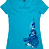womens v neck- blue